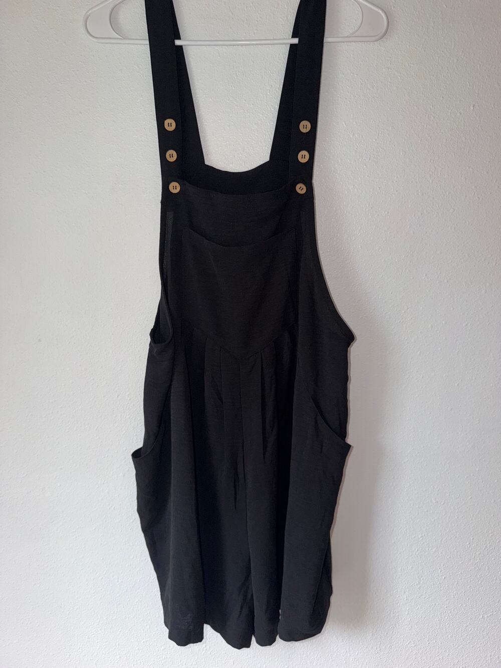 Grecerelle Black Jumpsuit Romper Overalls with Pockets Size XL Buttons Versatile
